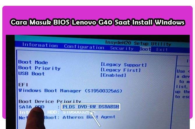 Cara Masuk BIOS Lenovo G40 Saat Install Windows